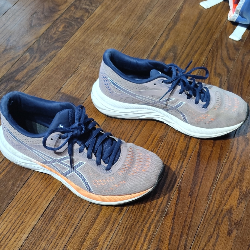 Asics Blue and Orange Athletic Sneakers